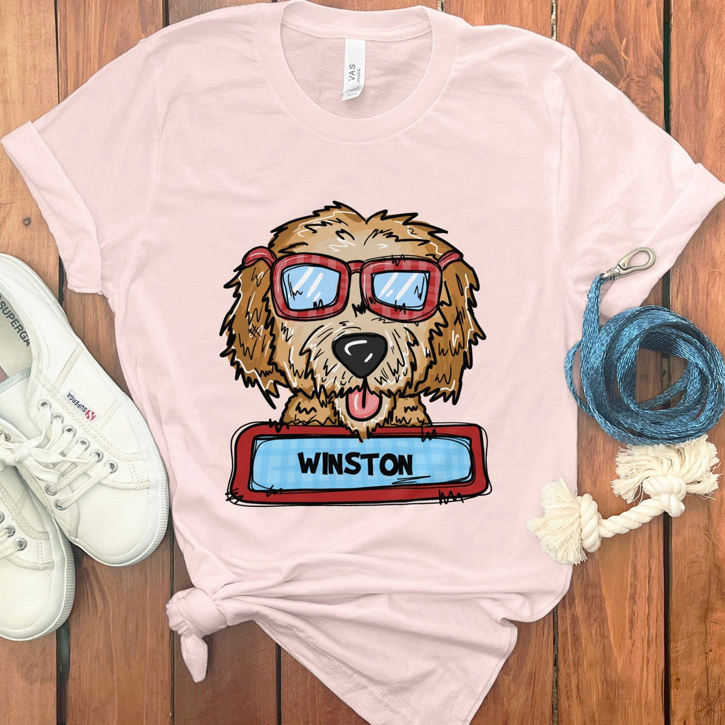 Personalized Valentine Doodle T-Shirt in Soft Pink / S by Puppy Jo
