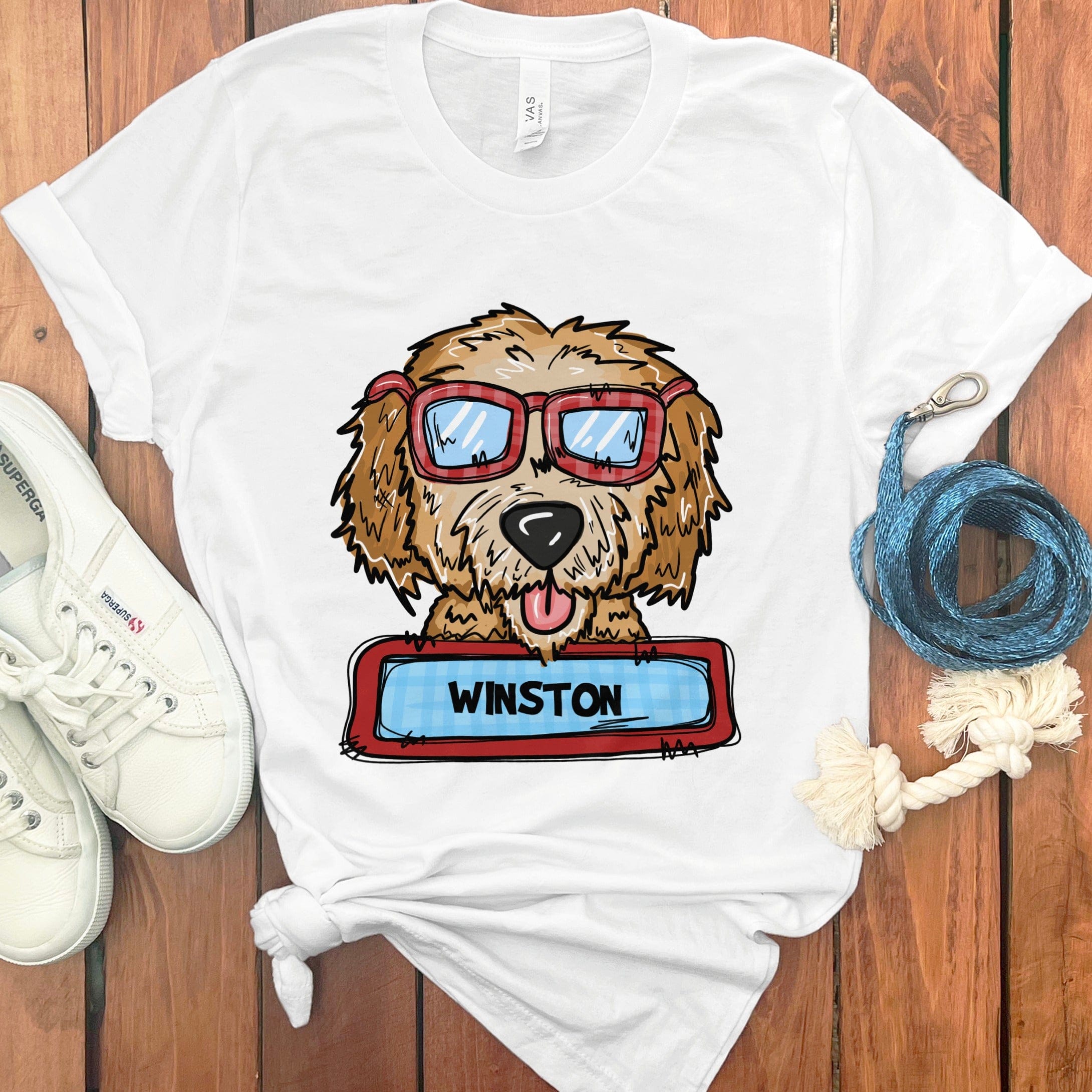 Personalized Valentine Doodle T-Shirt in White / S by Puppy Jo