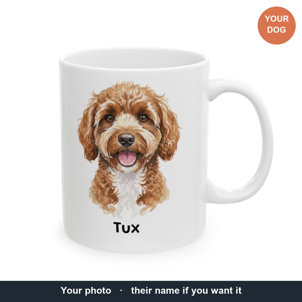 Personalized Watercolor Dog Portrait Mug in by AnywherePOD