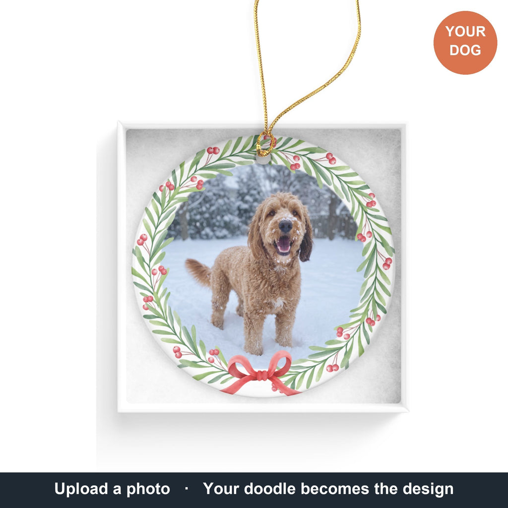 Personalized Wreath Pet Photo Ornament in by AnywherePOD