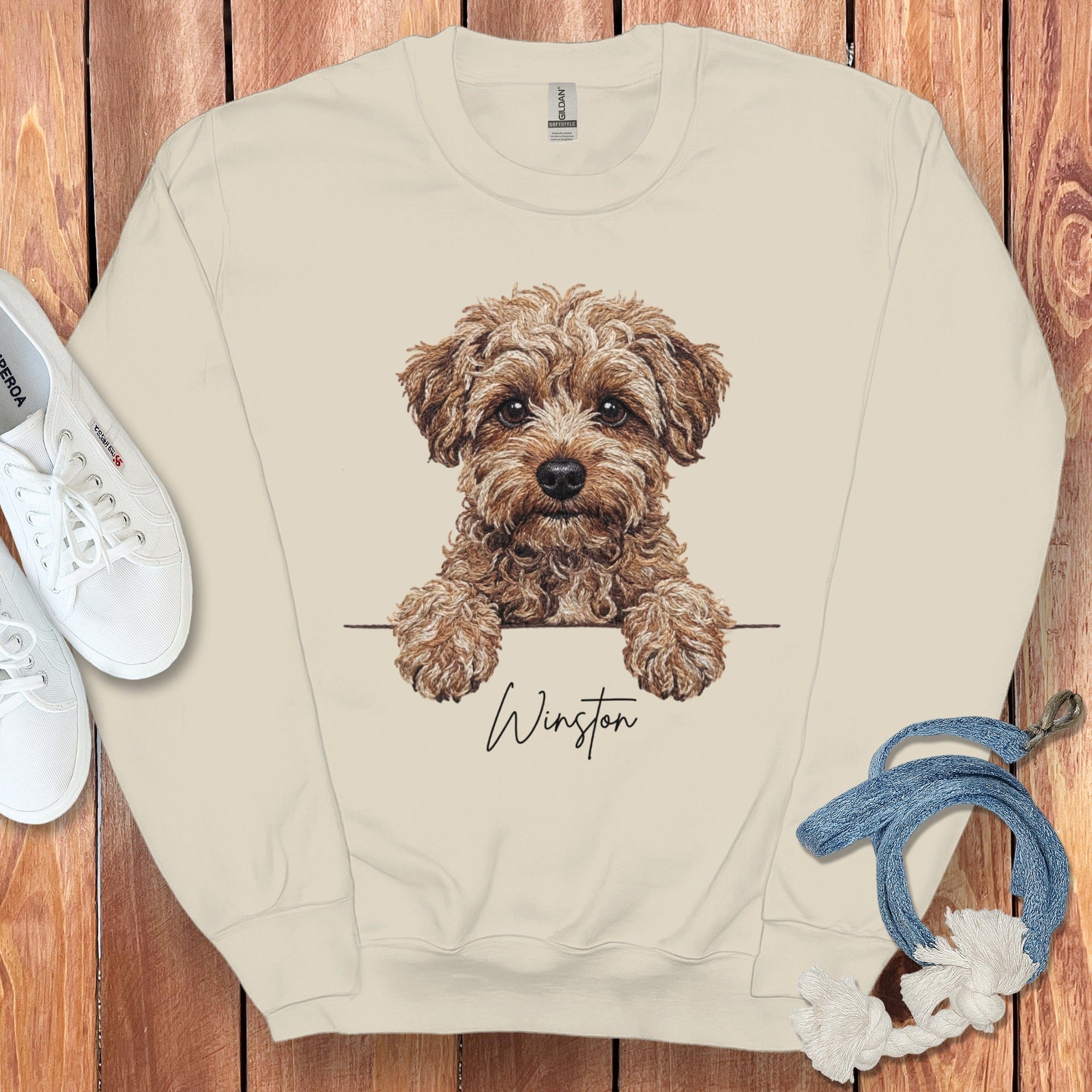 Personalized Yorkiepoo Sweatshirt in Sand / S by Puppy Jo