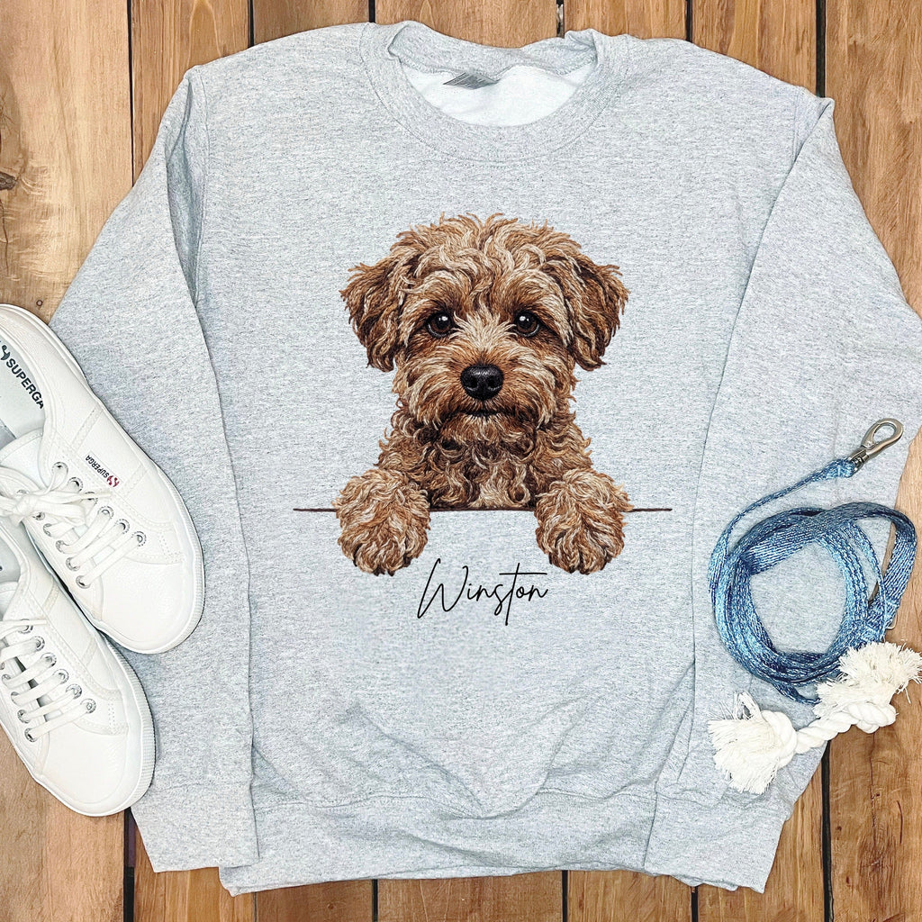 Personalized Yorkiepoo Sweatshirt in Sport Grey / S by Puppy Jo