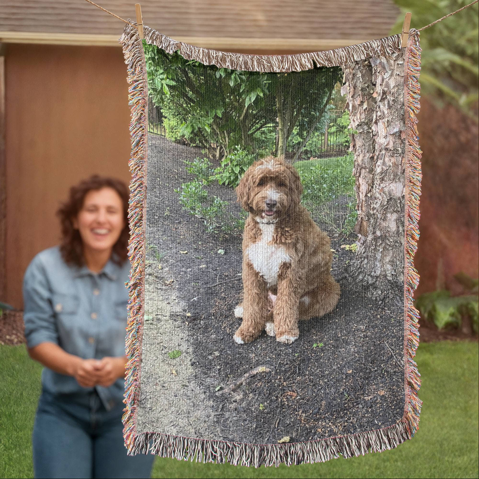 Pet Photo Heirloom Woven Blanket in 37" x 52" by AnywherePOD