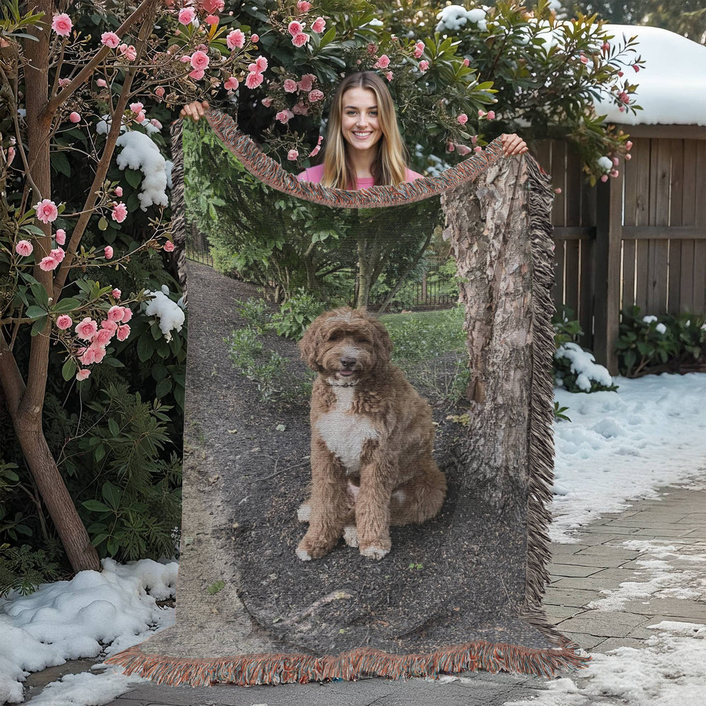 Pet Photo Heirloom Woven Blanket in 37" x 52" by AnywherePOD
