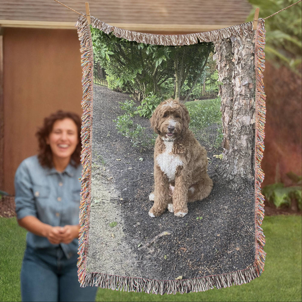 Pet Photo Heirloom Woven Blanket in by Puppy Jo