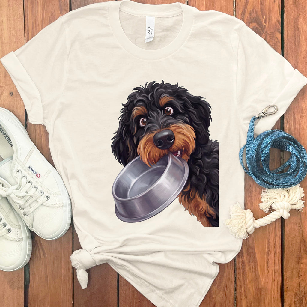 Phantom Goldendoodle Bowl T-Shirt in Natural / S by Puppy Jo