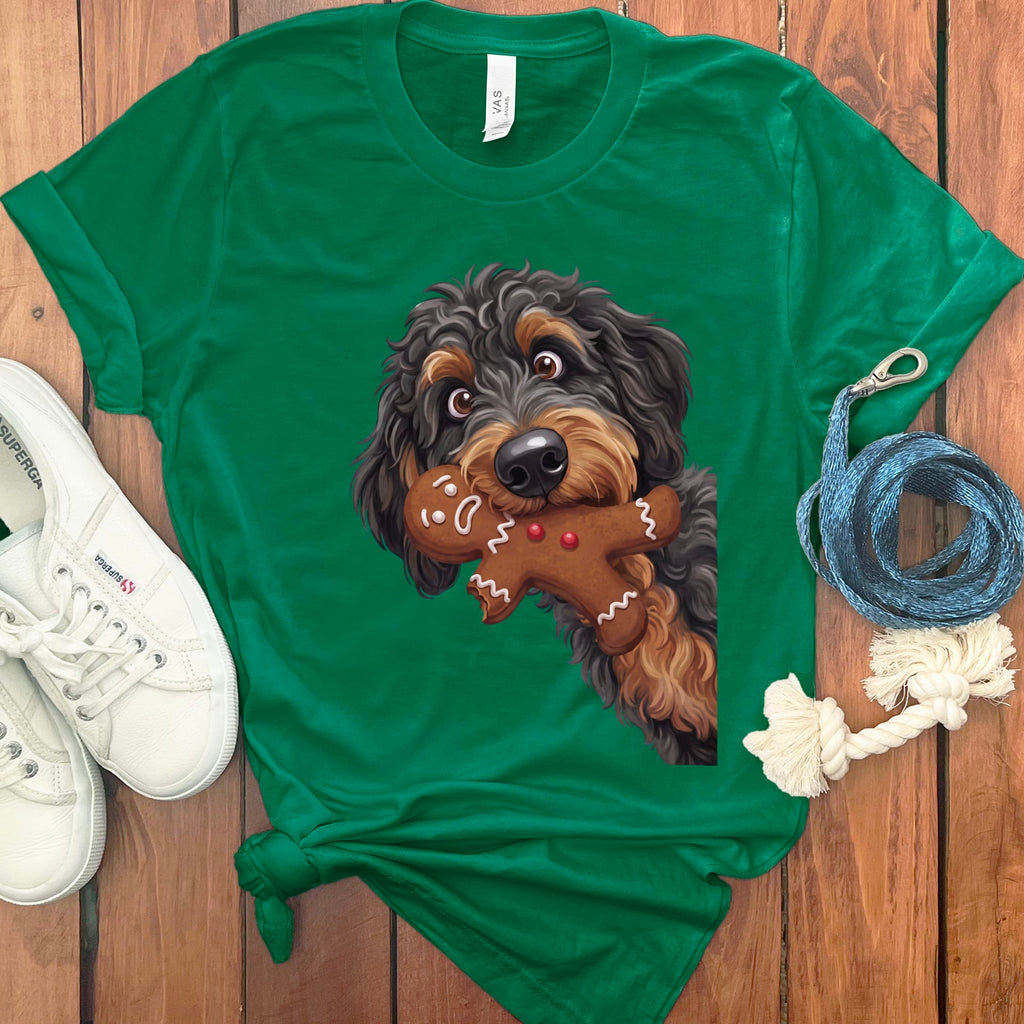 Phantom Goldendoodle Cookie Thief T-Shirt in Kelly / S by Puppy Jo