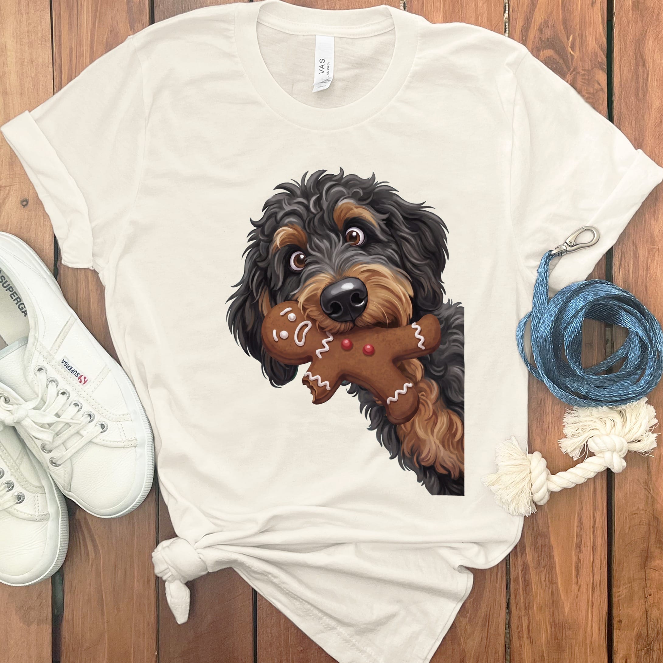 Phantom Goldendoodle Cookie Thief T-Shirt in Natural / S by Puppy Jo
