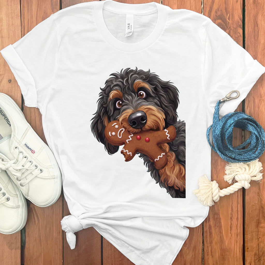 Phantom Goldendoodle Cookie Thief T-Shirt in White / S by Puppy Jo