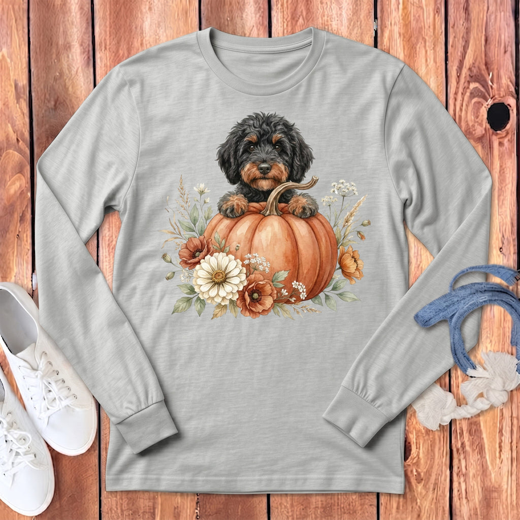 Phantom Goldendoodle Fall Long Sleeve T-Shirt in Athletic Heather / S by Puppy Jo