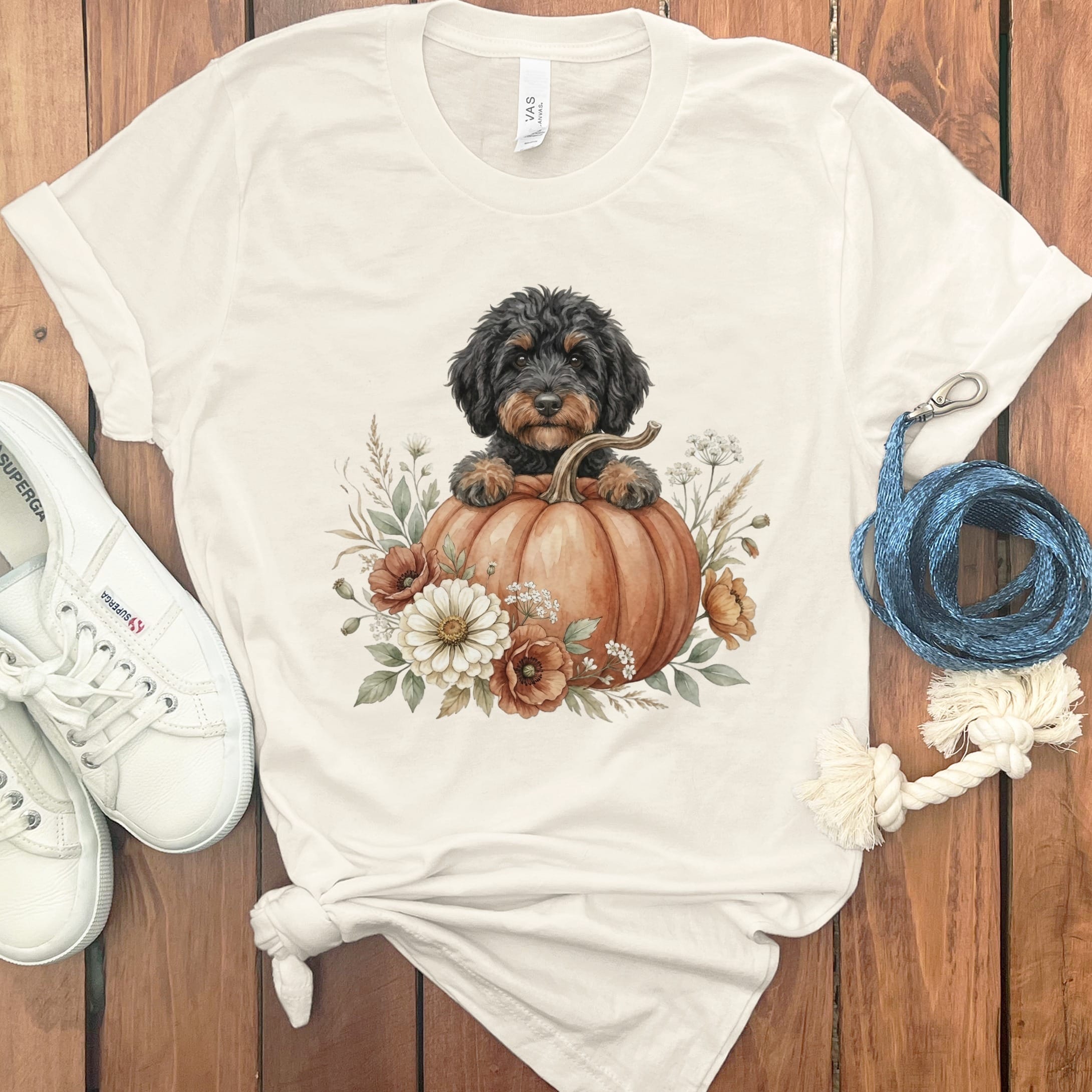 Phantom Goldendoodle Fall T-Shirt in Natural / S by Puppy Jo