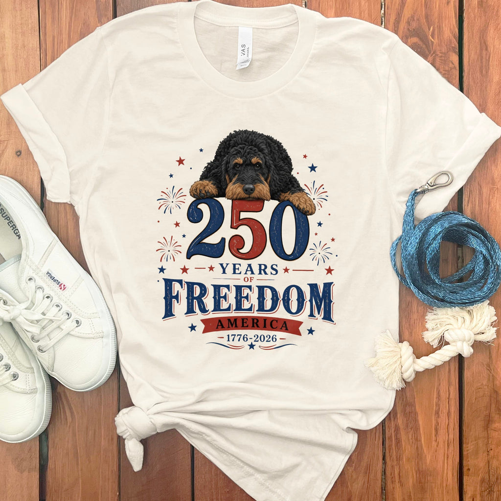 Phantom Goldendoodle Freedom T-Shirt in Natural / M by Puppy Jo