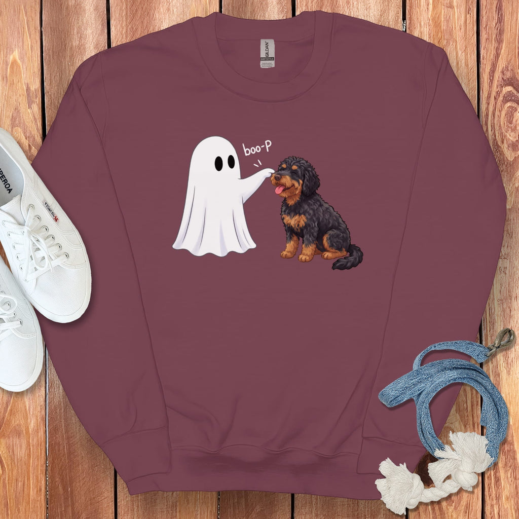 Phantom Goldendoodle Ghost Boop Sweatshirt in S / Maroon by Puppy Jo