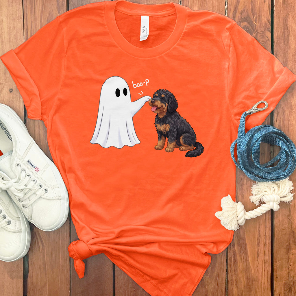 Phantom Goldendoodle Ghost Boop T-Shirt in Orange / S by Puppy Jo