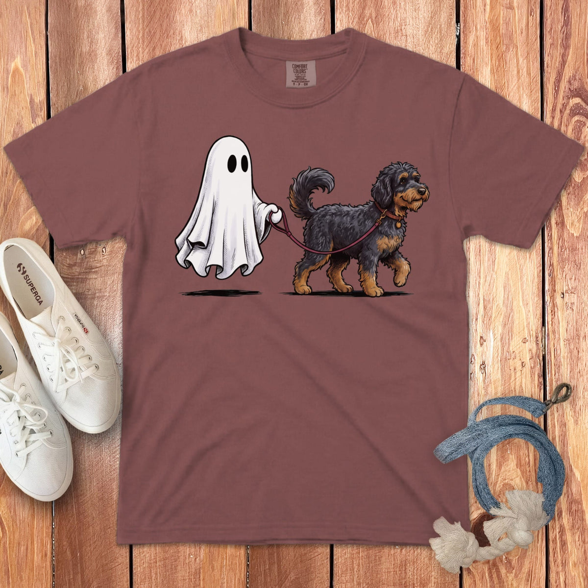 Phantom Goldendoodle Ghost Walk Signature T-Shirt in Brick / S by Puppy Jo