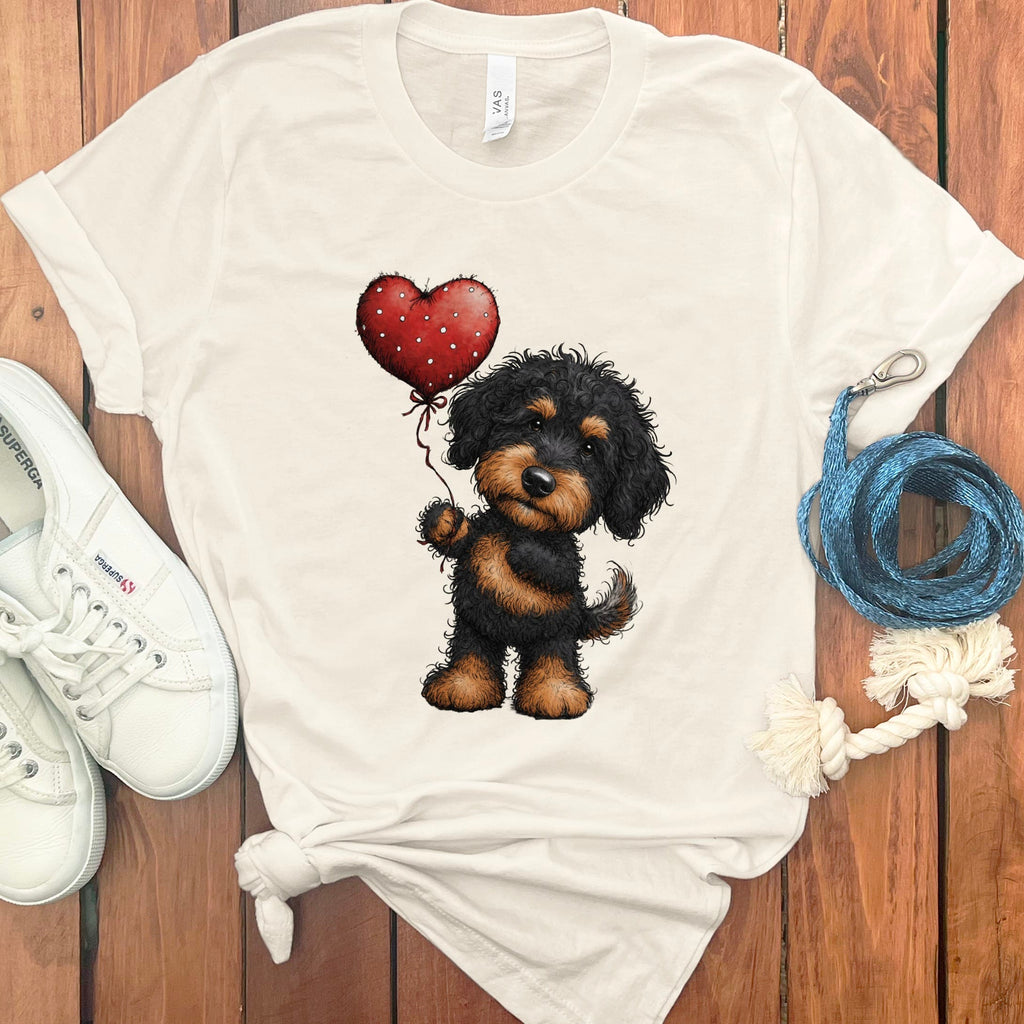 Phantom Goldendoodle Heart T-Shirt in Natural / M by Puppy Jo