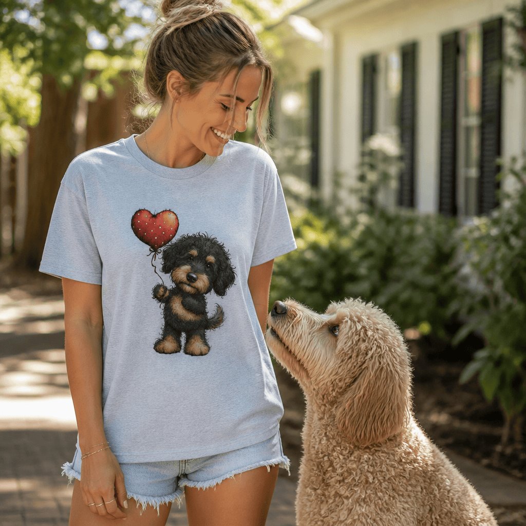 Phantom Goldendoodle Heart T-Shirt in by Puppy Jo