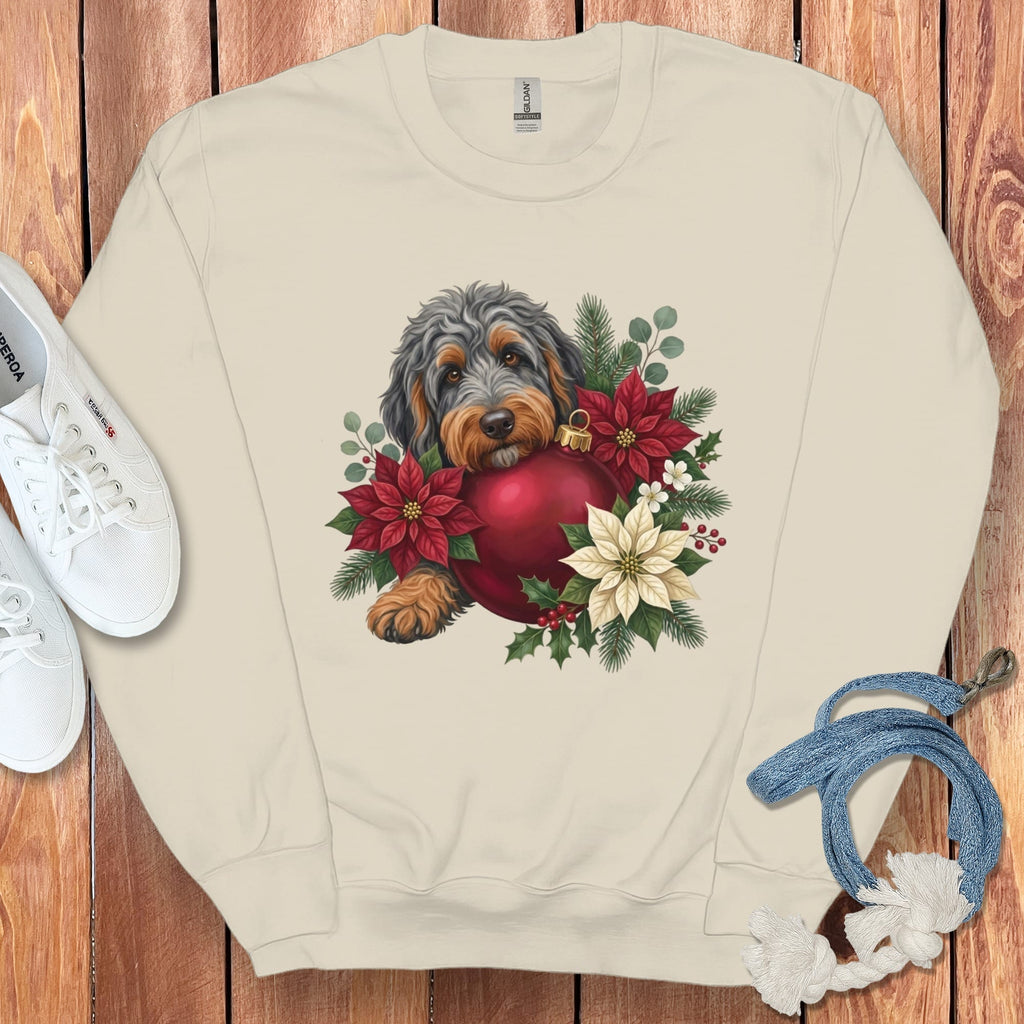 Phantom Goldendoodle Holiday Cheer Sweatshirt in Sand / S by Puppy Jo
