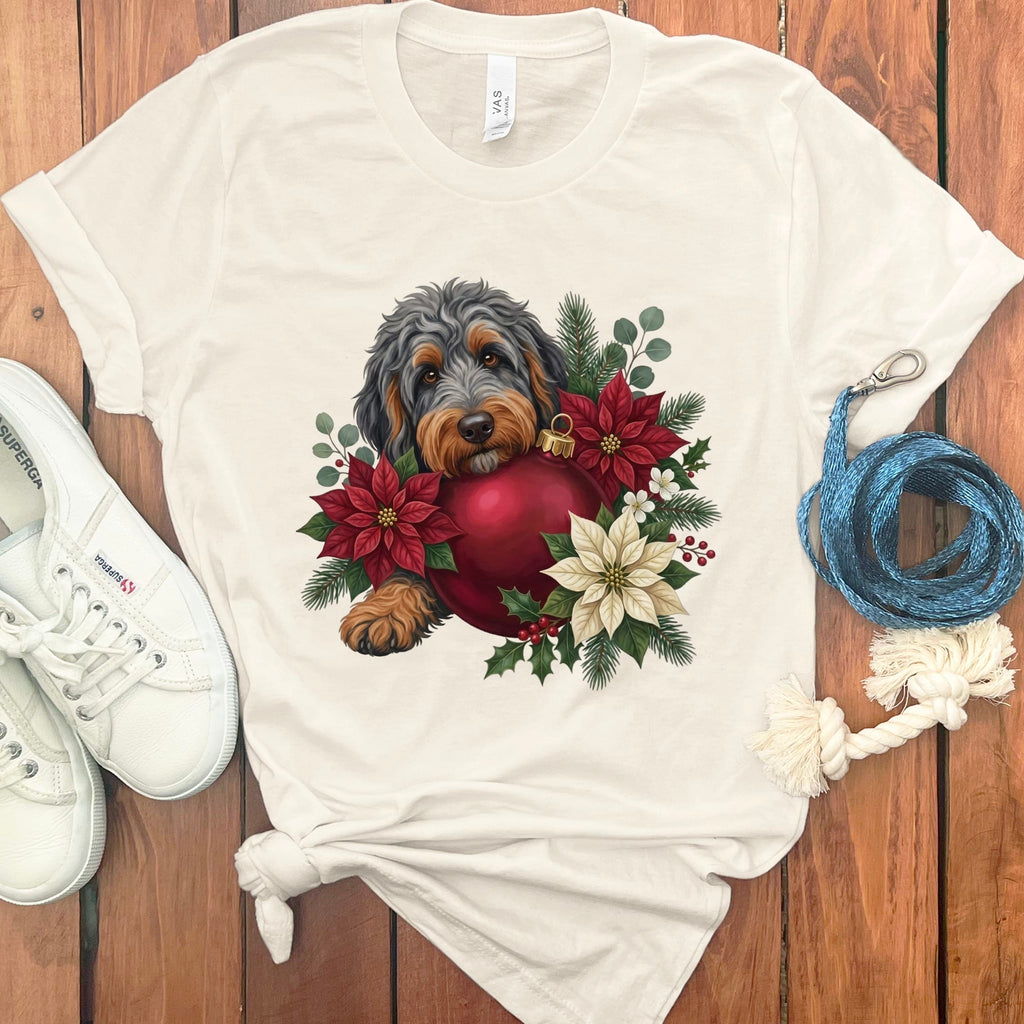 Phantom Goldendoodle Holiday Cheer T-Shirt in Natural / S by Puppy Jo