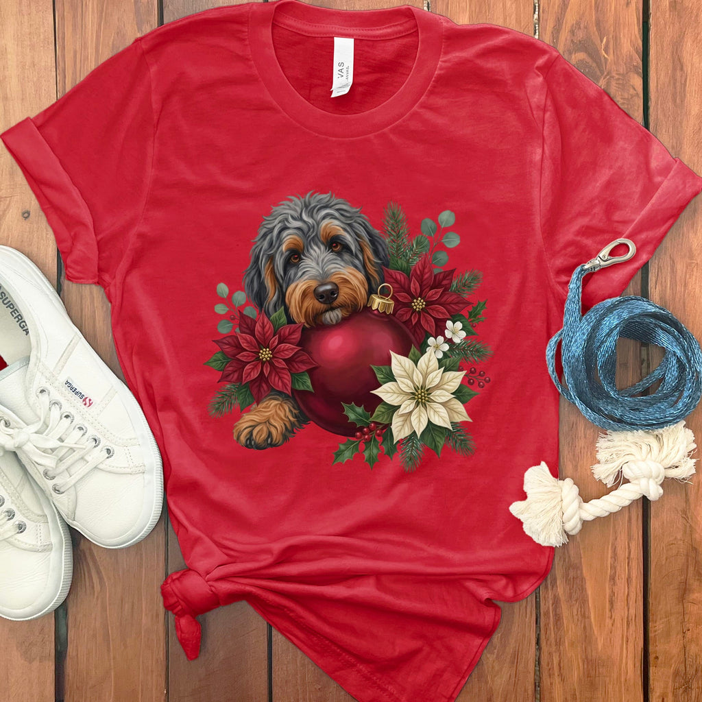 Phantom Goldendoodle Holiday Cheer T-Shirt in Red / S by Puppy Jo