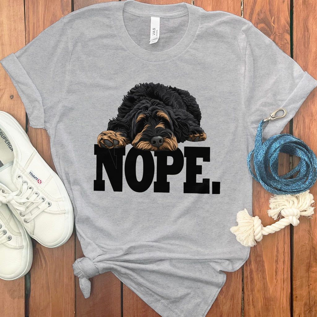 Phantom Goldendoodle Labradoodle Nope T-Shirt in Athletic Heather / S by Puppy Jo
