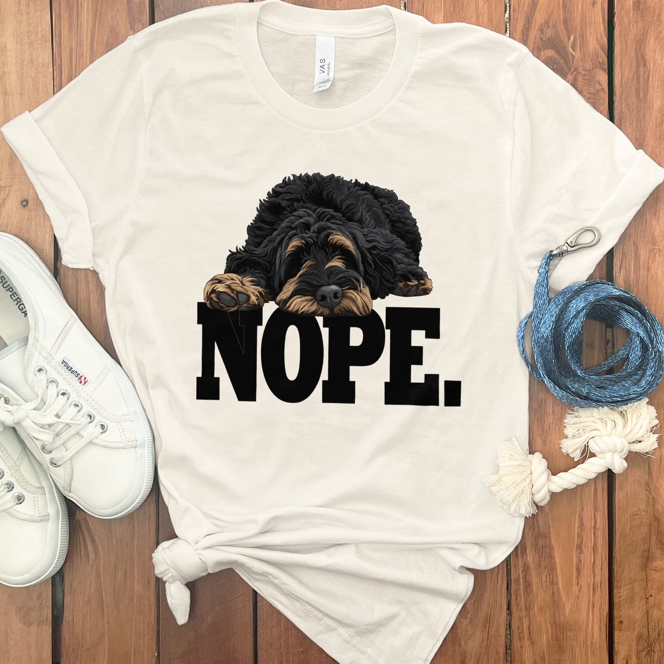 Phantom Goldendoodle Labradoodle Nope T-Shirt in Natural / S by Puppy Jo