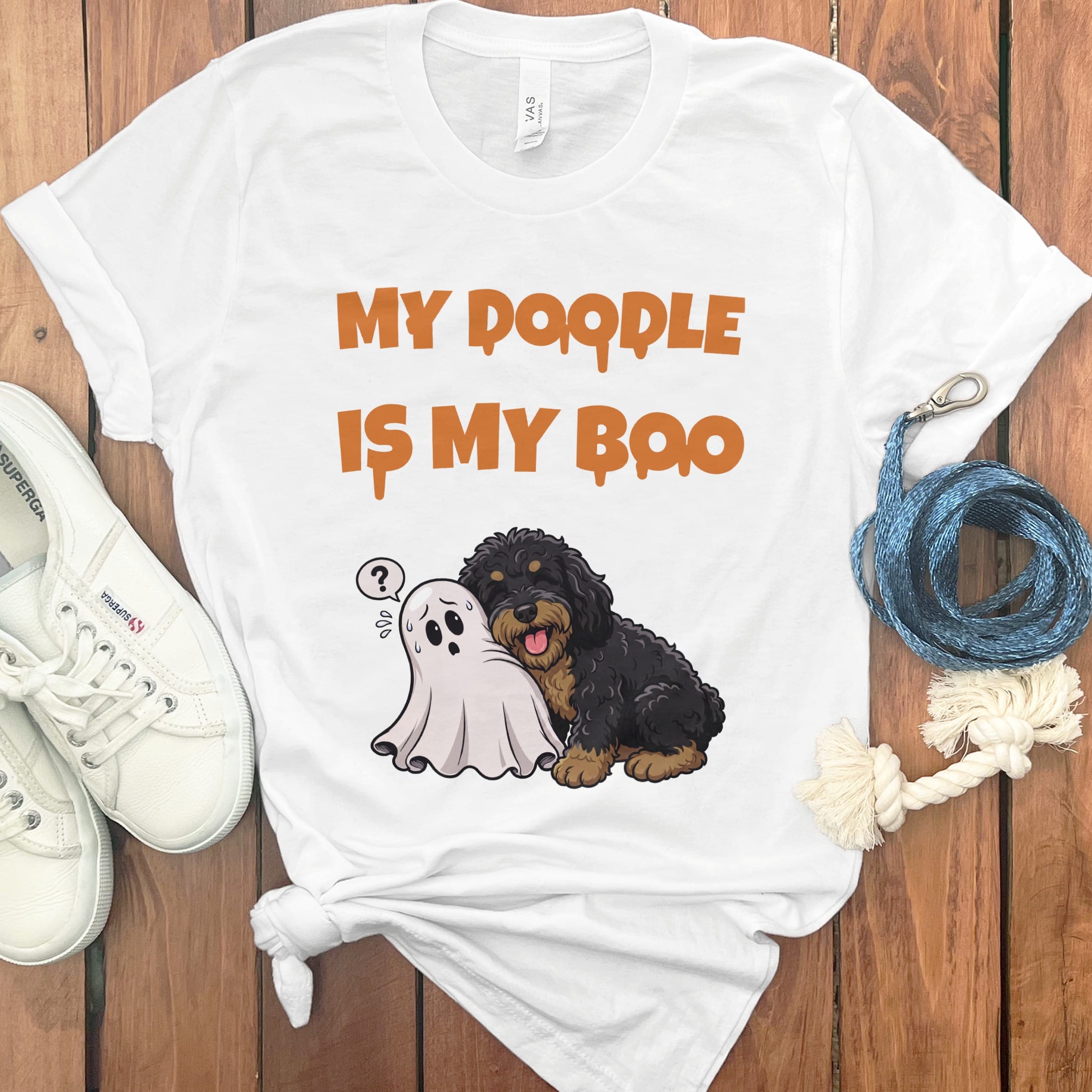 Phantom Goldendoodle My Boo T-Shirt in White / S by Puppy Jo
