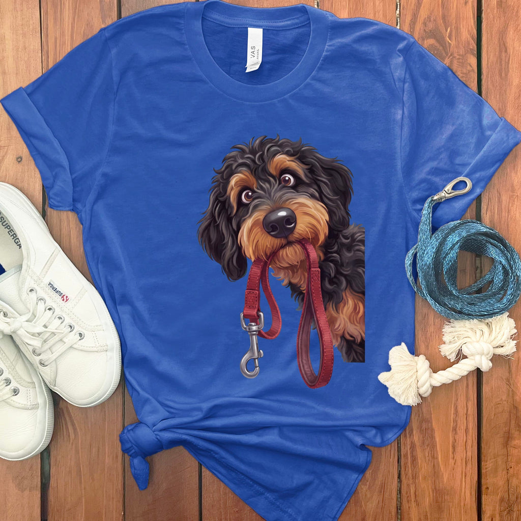 Phantom Goldendoodle Walk T-Shirt in True Royal / S by Puppy Jo