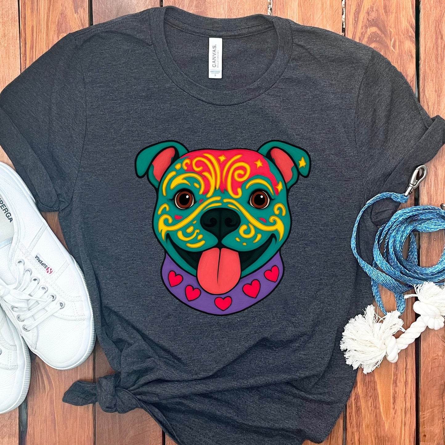 Colorful Artistic Dog T-Shirt Design Unique Product