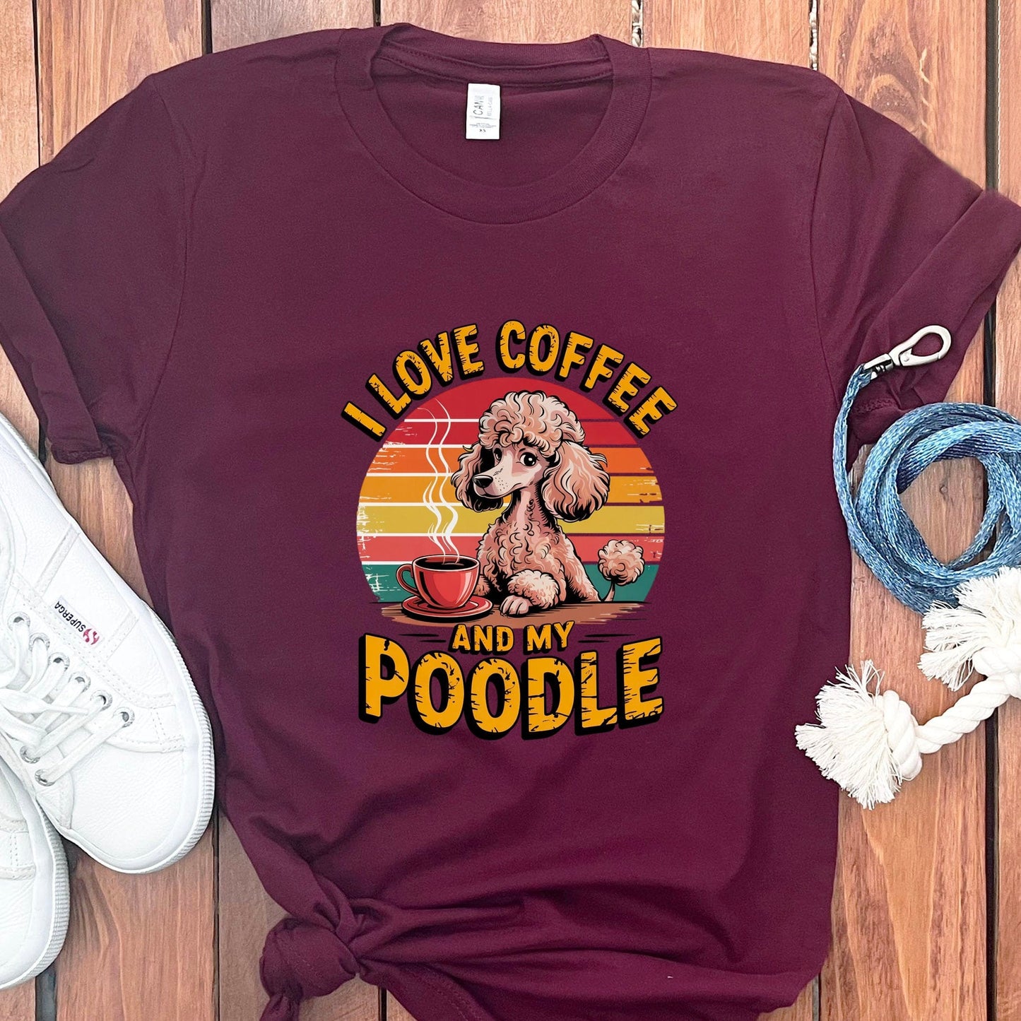 I Love Coffee and My Poodle Graphic T-shirt product type