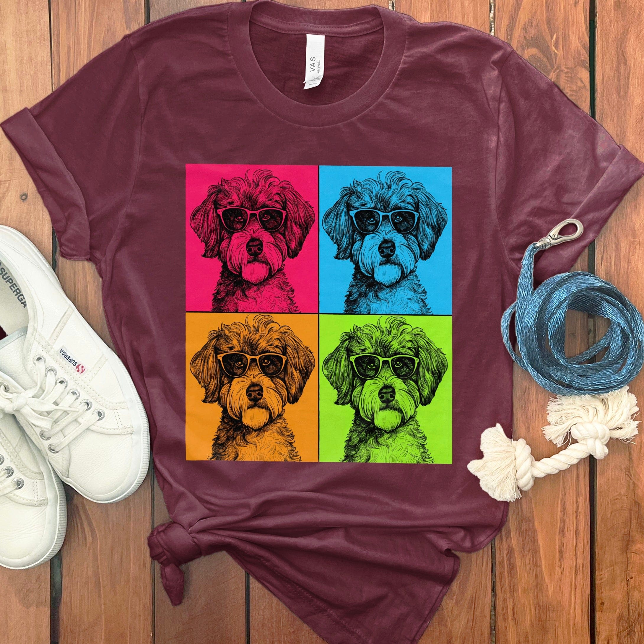 Pop Doodle T-Shirt in Maroon / S by Puppy Jo