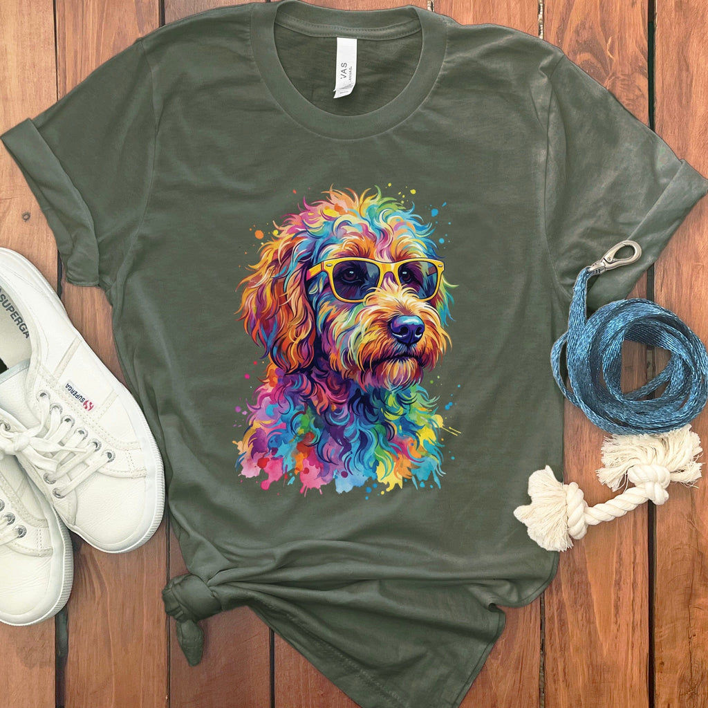 Pop Doodle T-Shirt in Military Green / S by Puppy Jo