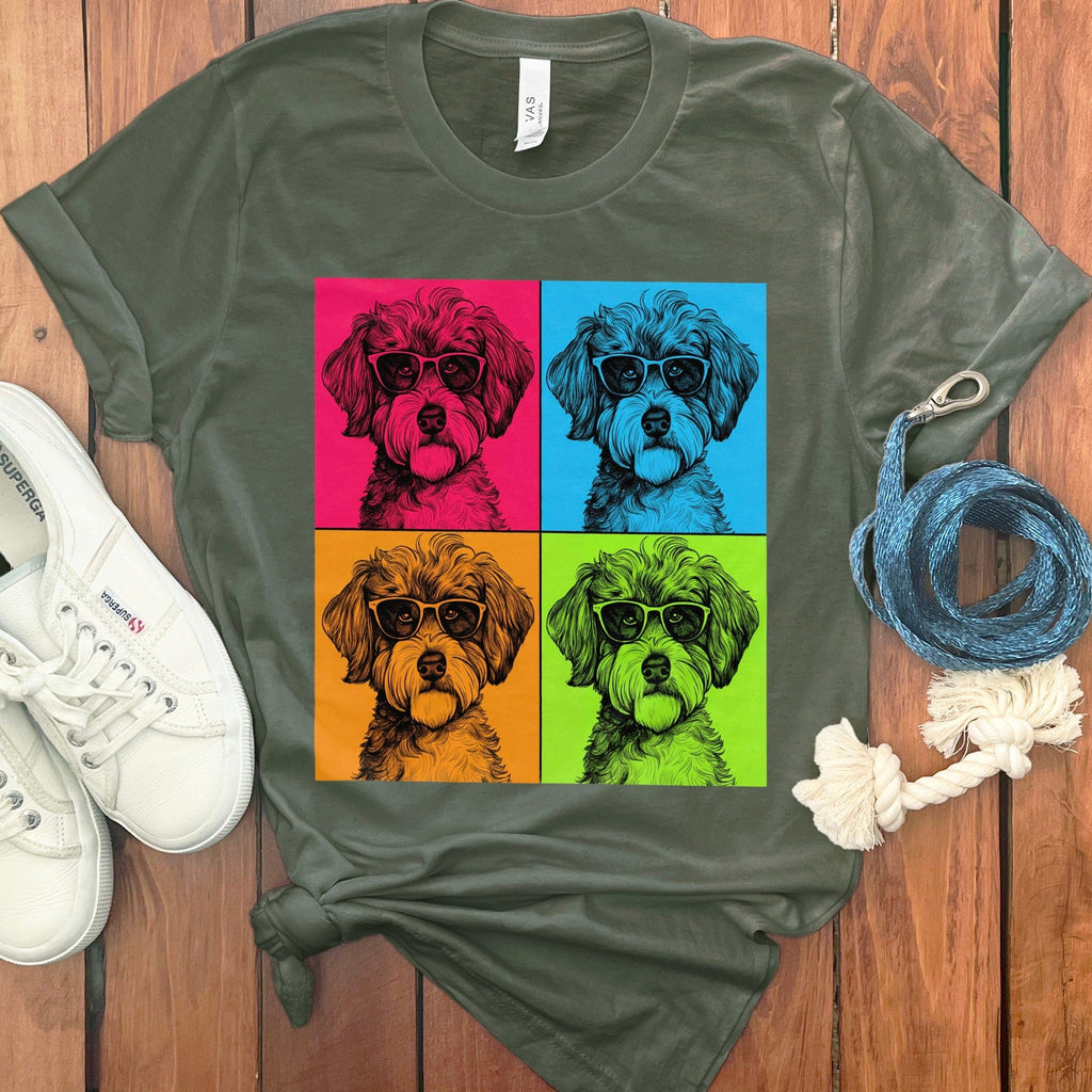 Pop Doodle T-Shirt in Military Green / S by Puppy Jo