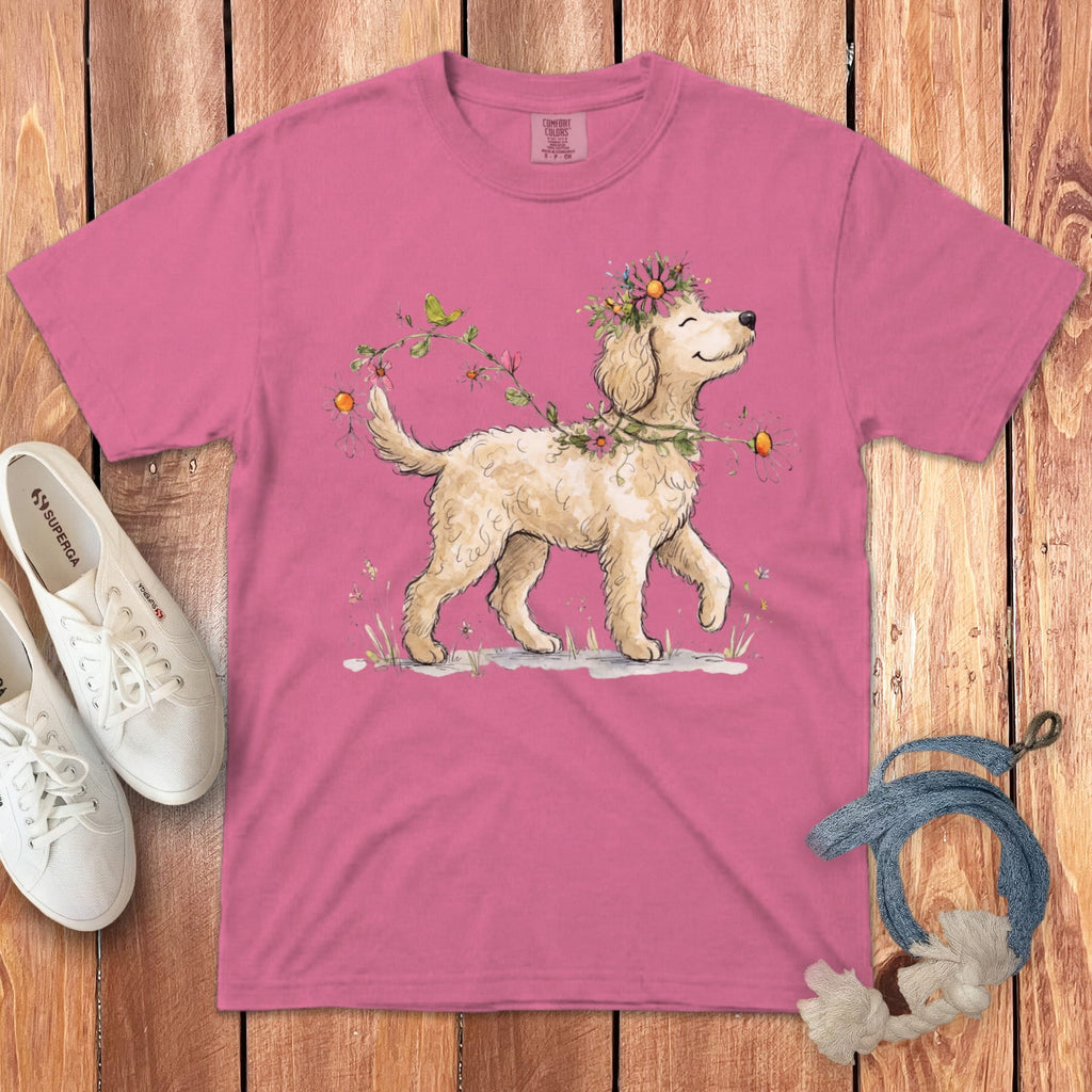 Prancing Cream Doodle Signature T-Shirt in Crunchberry / S by Puppy Jo
