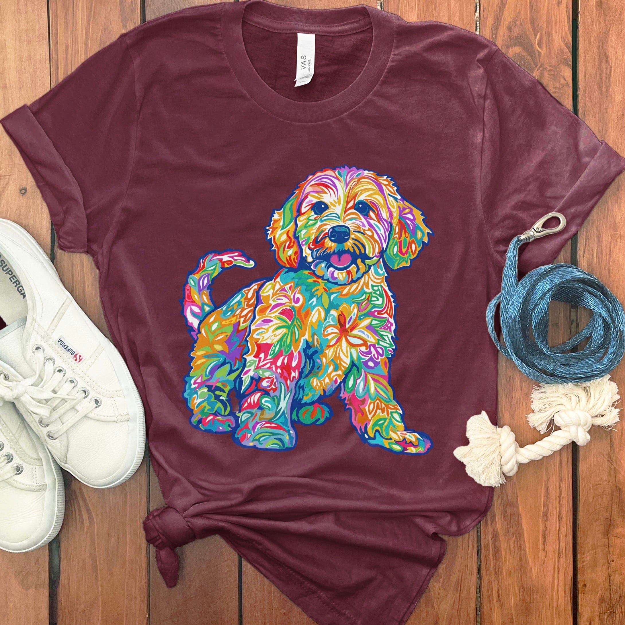 Preppy Doodle T-Shirt in Maroon / S by Puppy Jo