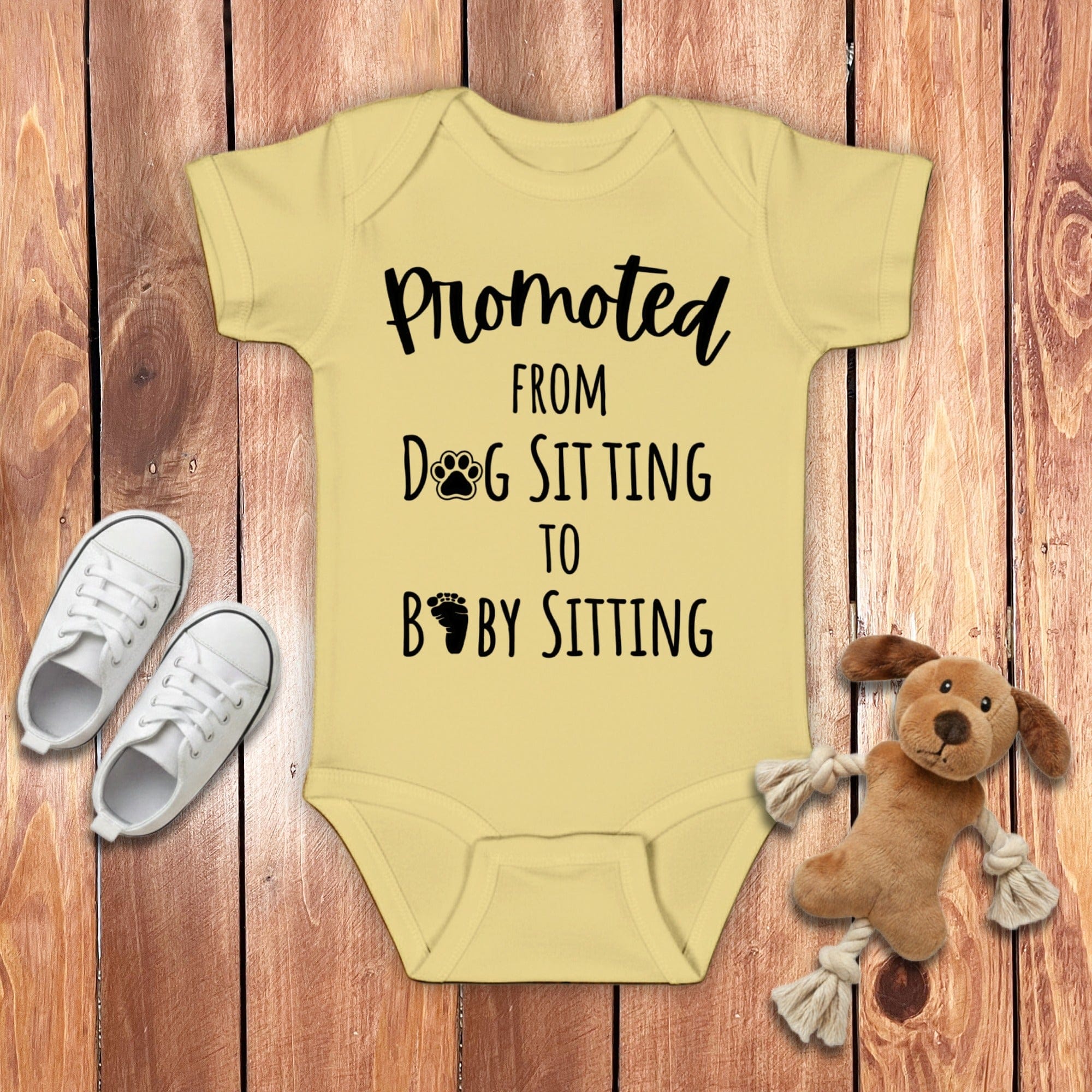 Promoted New Baby Bodysuit in Banana / 6M by Puppy Jo