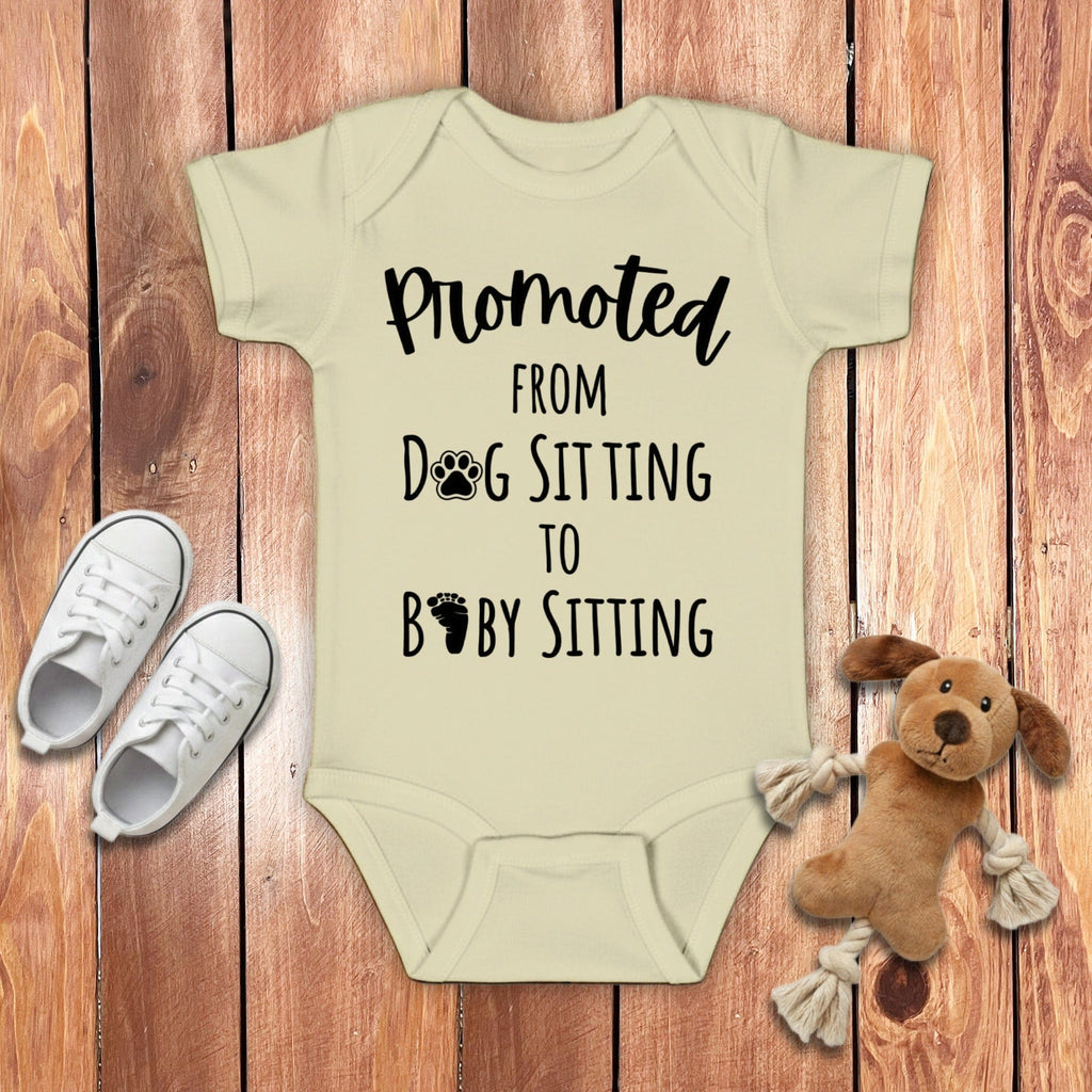 Promoted New Baby Bodysuit in Natural / 6M by Puppy Jo