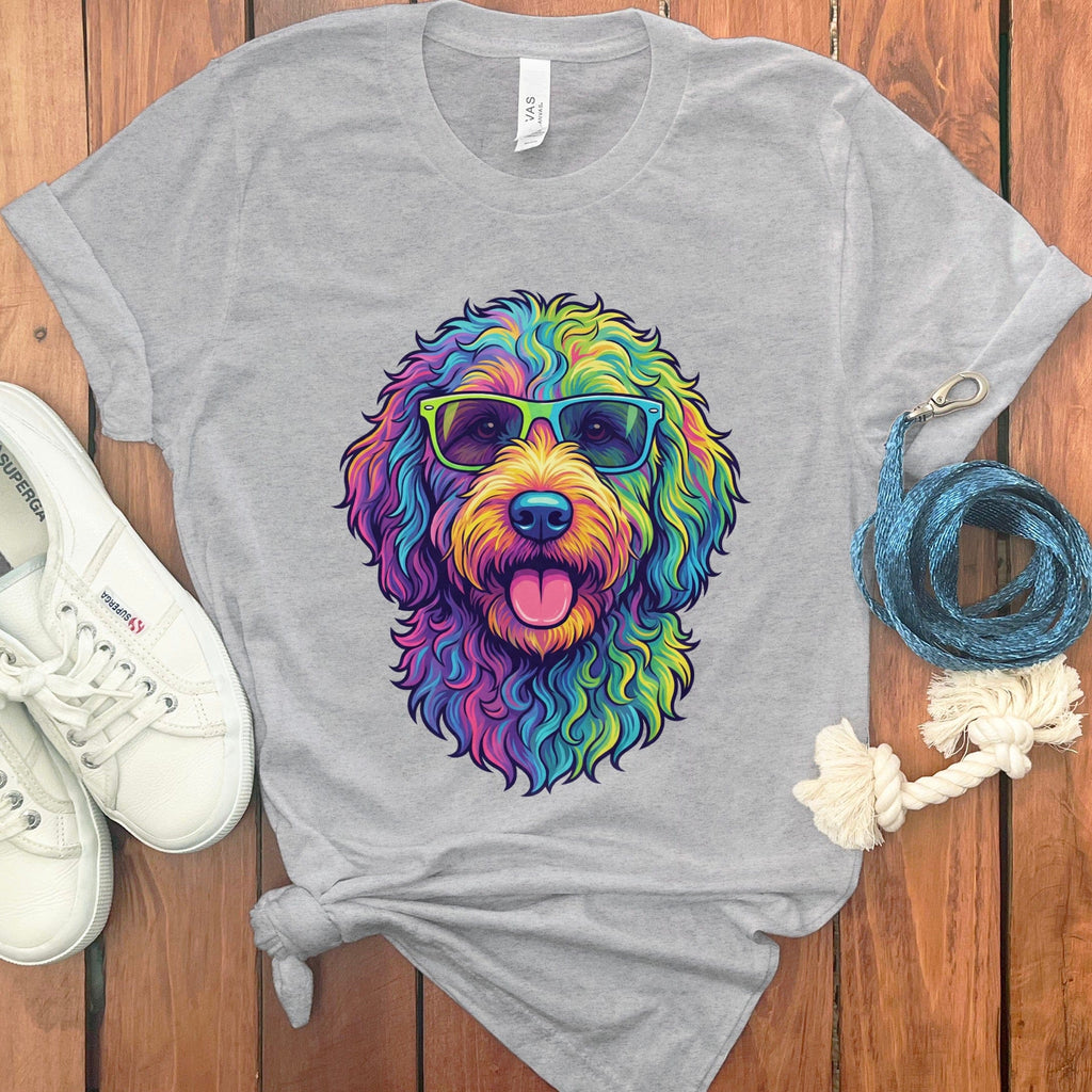 Psychedelic Cool Doodle T-Shirt in Athletic Heather / S by Puppy Jo