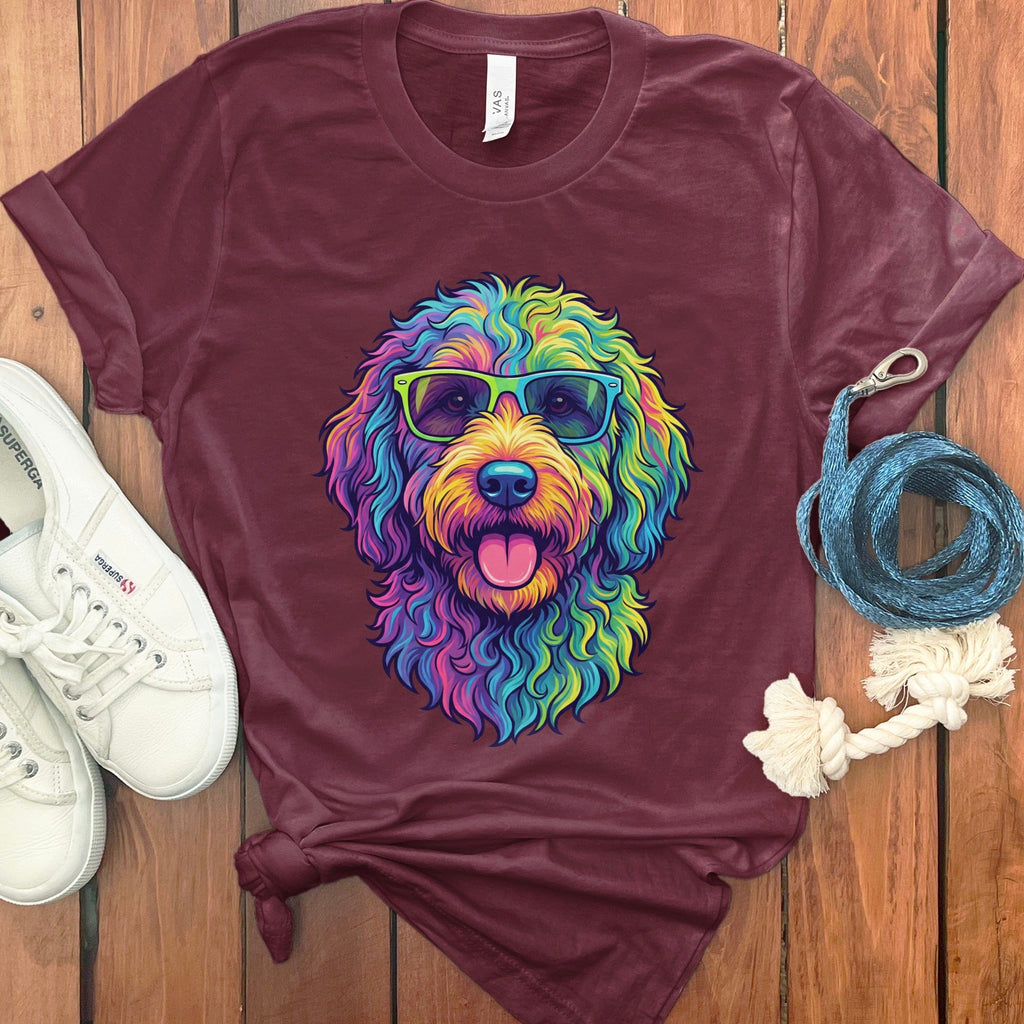 Psychedelic Cool Doodle T-Shirt in Maroon / S by Puppy Jo