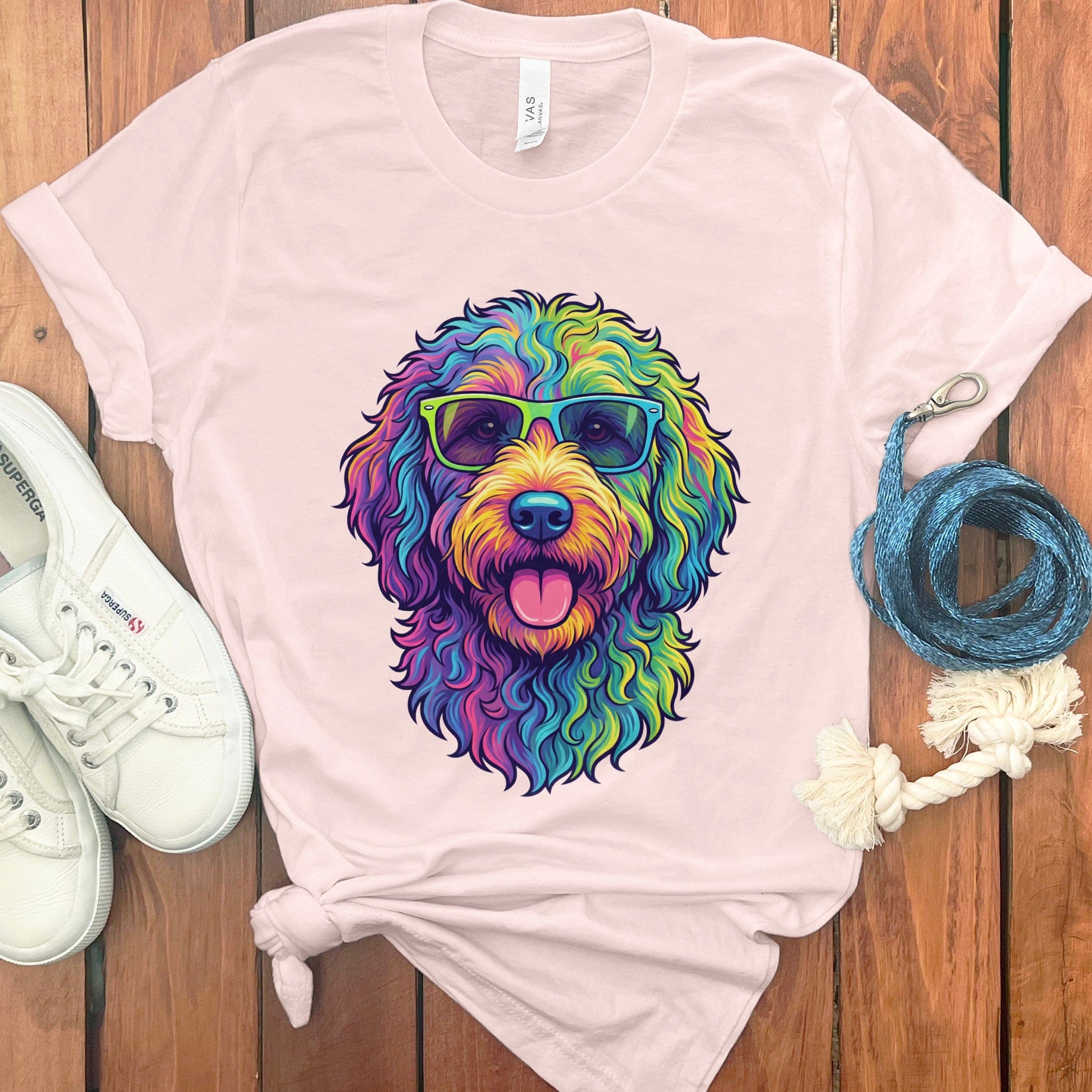 Psychedelic Cool Doodle T-Shirt in Soft Pink / S by Puppy Jo