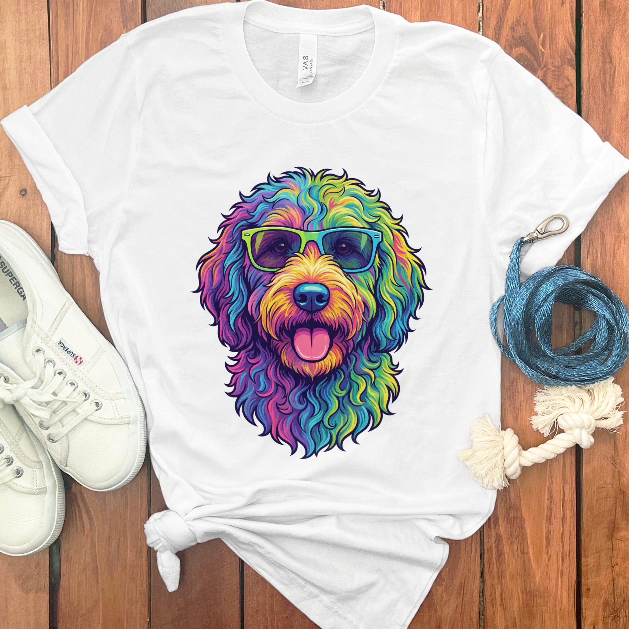 Psychedelic Cool Doodle T-Shirt in White / S by Puppy Jo
