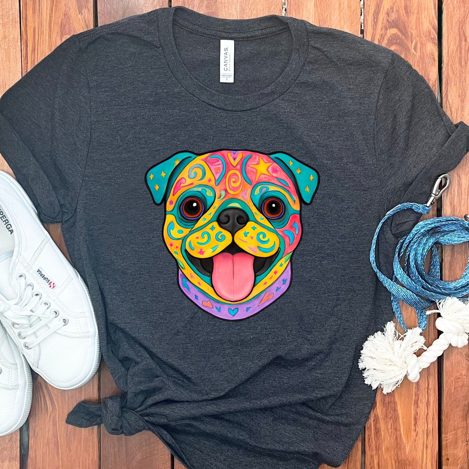 Colorful Artistic Pug Dog Graphic T-shirt product