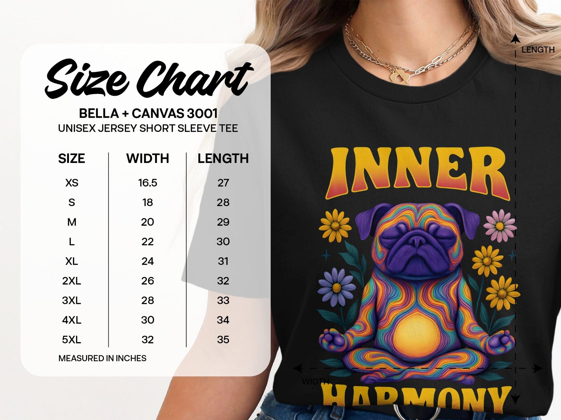 Inner Harmony Psychedelic Pug Unisex Short Sleeve product