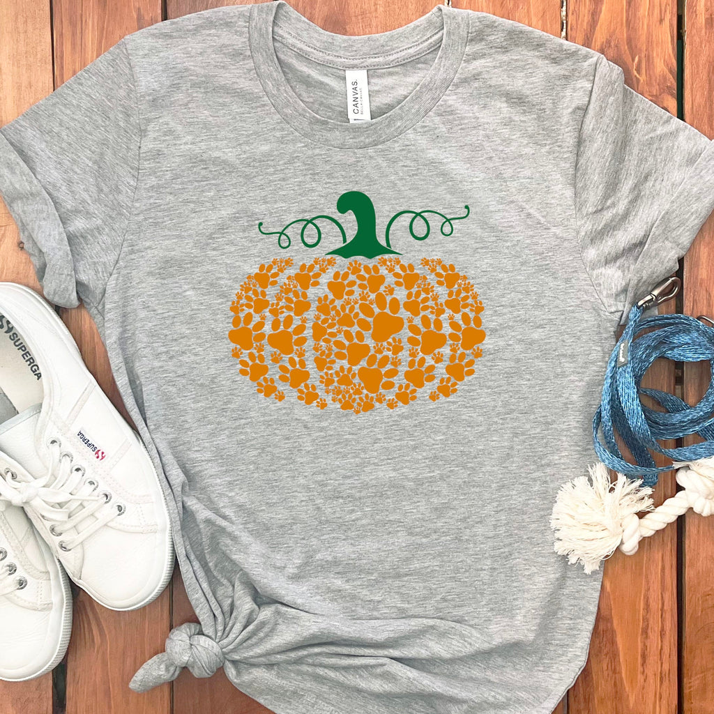 Pumpkin Dog Lover T-Shirt in Athletic Heather / S by Puppy Jo