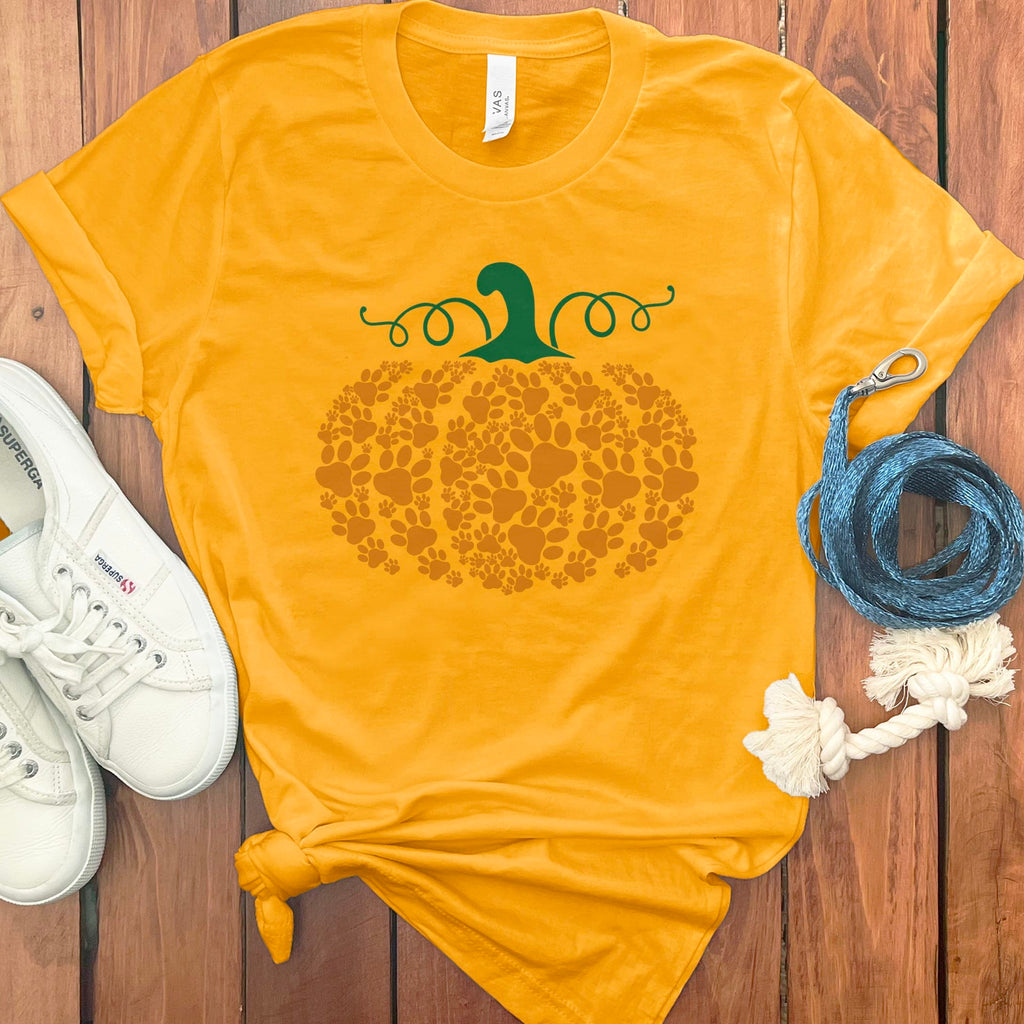 Pumpkin Dog Lover T-Shirt in Gold / S by Puppy Jo