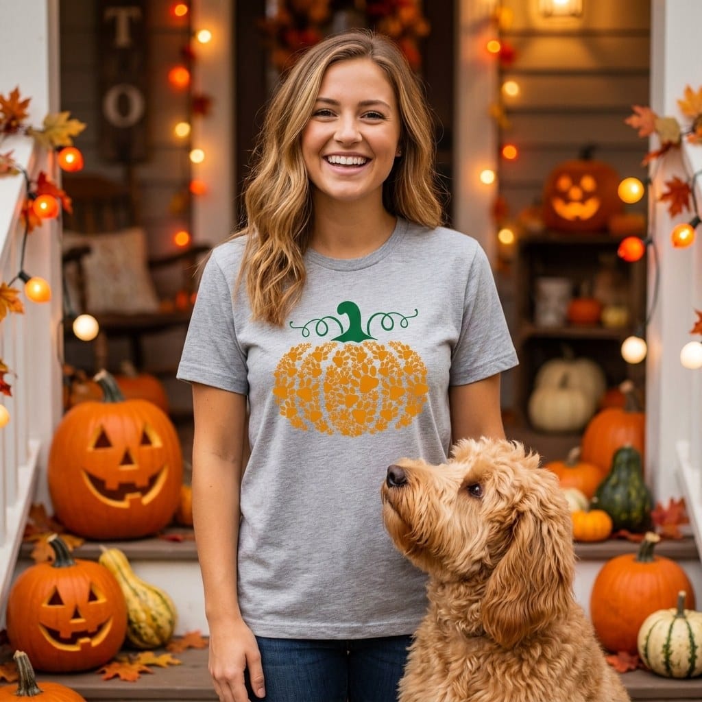Pumpkin Dog Lover T-Shirt in by Puppy Jo