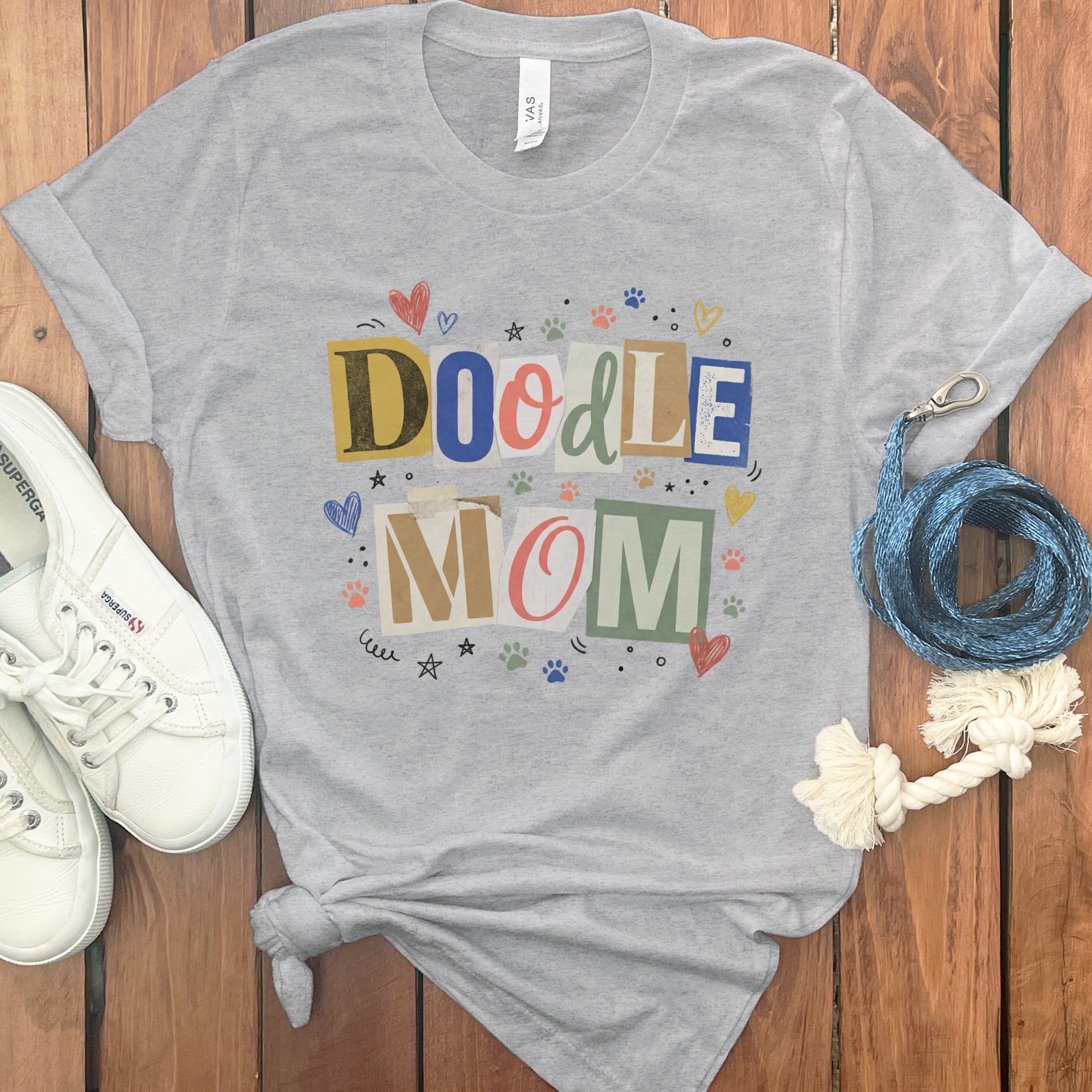 Ransom Doodle Mom T-Shirt in Athletic Heather / S by Puppy Jo