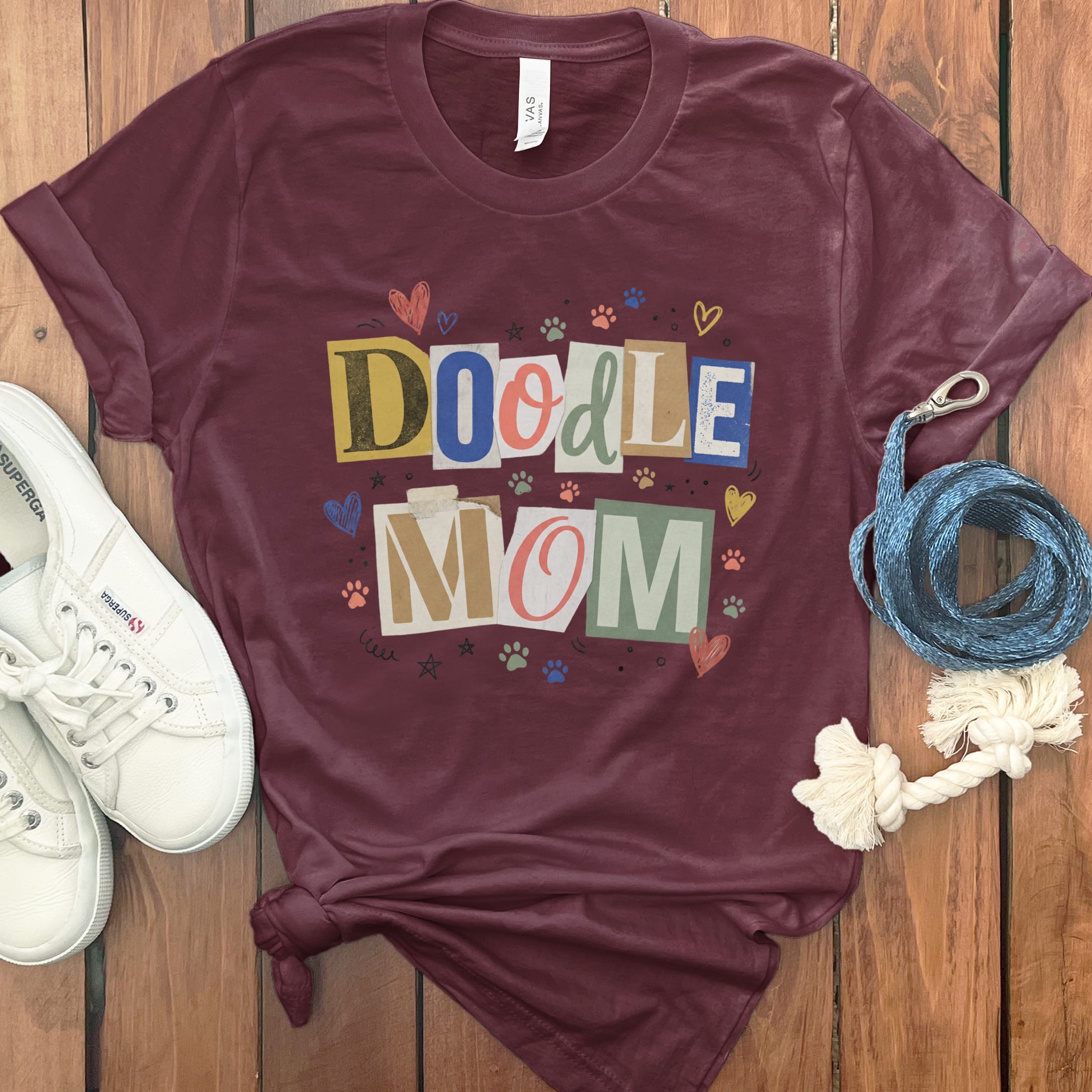 Ransom Doodle Mom T-Shirt in Maroon / S by Puppy Jo