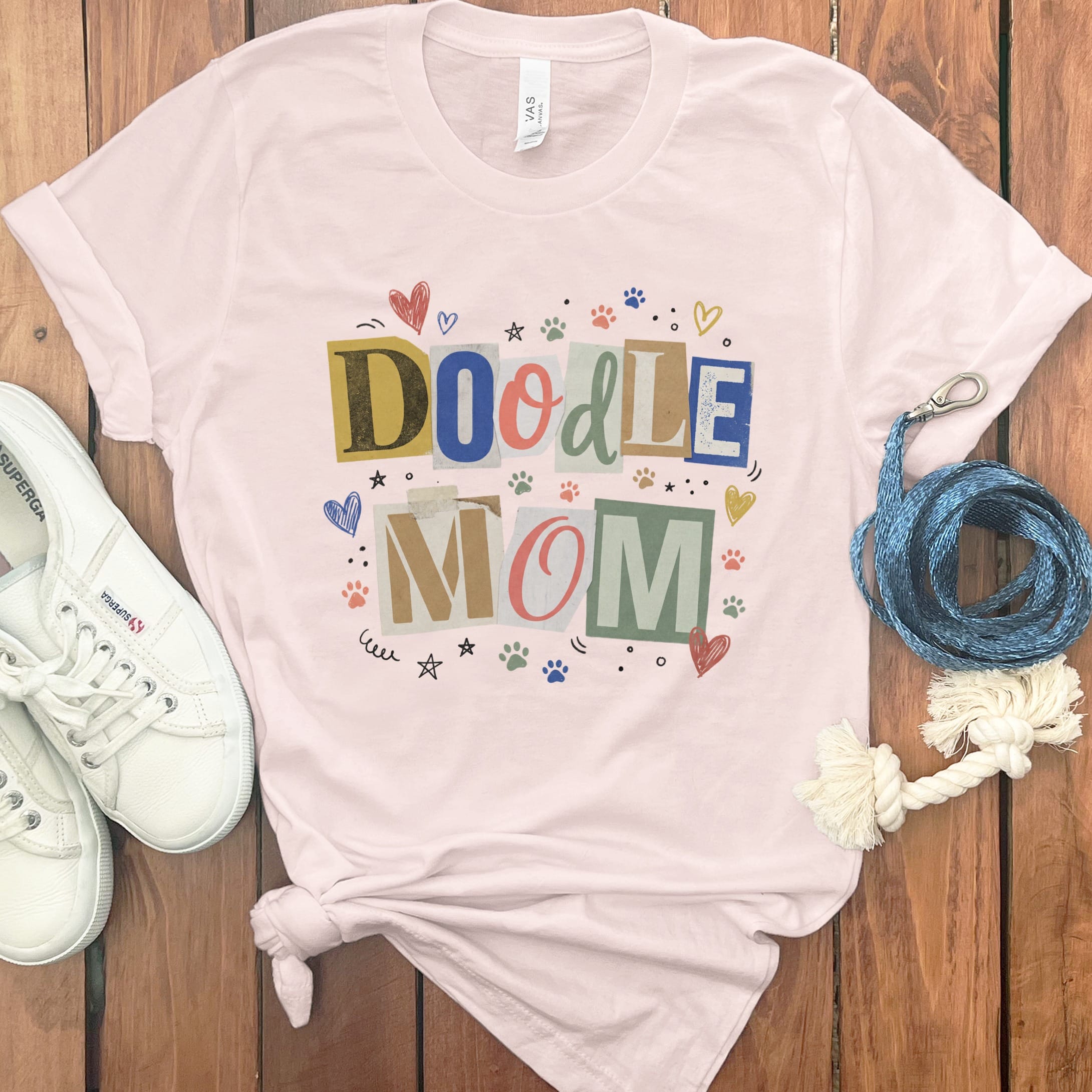 Ransom Doodle Mom T-Shirt in Soft Pink / S by Puppy Jo