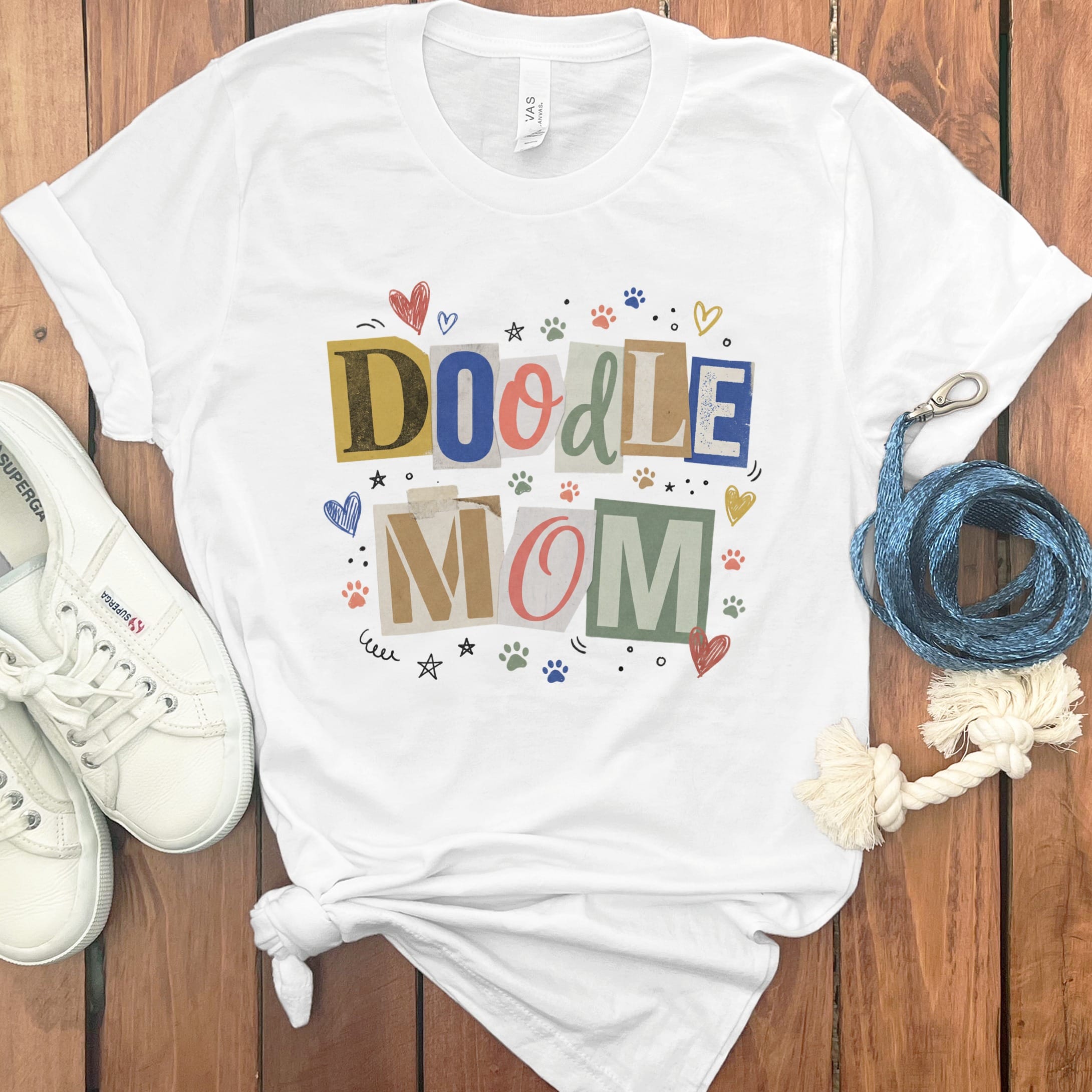Ransom Doodle Mom T-Shirt in White / S by Puppy Jo